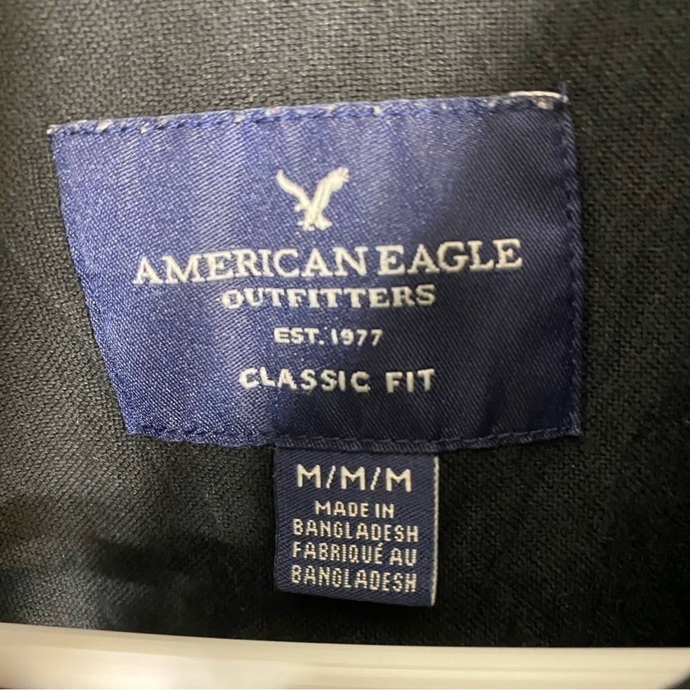 American Eagle Classic Fit Black Button Down Shir… - image 2